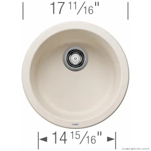 Blanco Soft White Silgranit Round Sink - Dual Mount Rondo Design