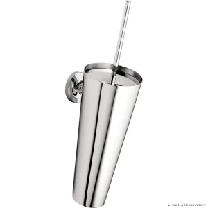 Space-Saving Axor Starck Chrome Wall-Mounted Toilet Brush Holder