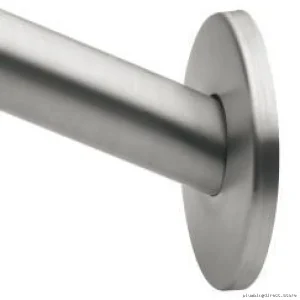 Curved Space-Saving Shower Rod in Brushed Nickel Finish