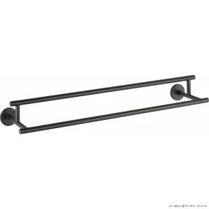 Trinsic Matte Black Double Towel Bar | Model #75925-BL Delta | Space-Saving Stainless Steel Bath Accessory