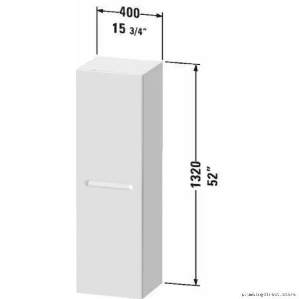Modern Space-Saving Semi-Tall Wall Cabinet - Graphite Matte Duravit