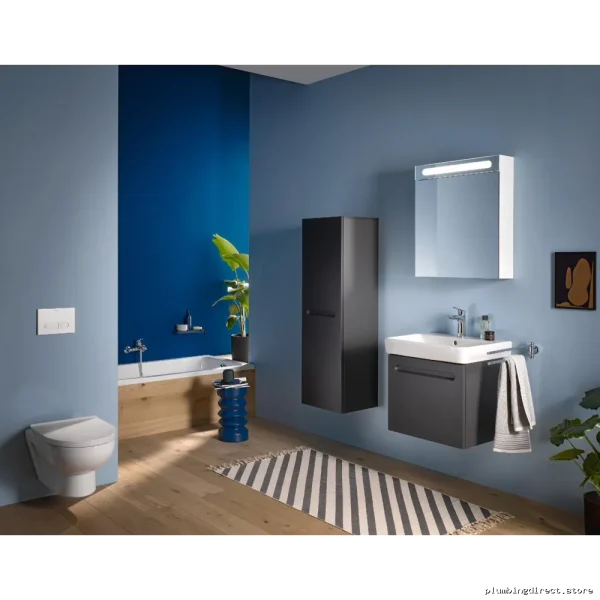 Modern Space-Saving Semi-Tall Wall Cabinet - Graphite Matte Duravit - Image 3