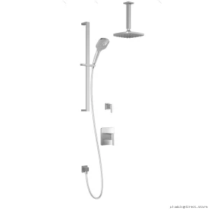 Thermostatic Shower System with Space-Saving Vertical Arm & Chrome Finish