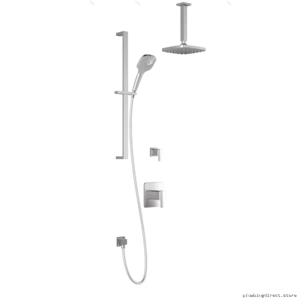 Thermostatic Shower System with Space-Saving Vertical Arm & Chrome Finish
