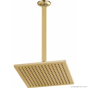 Square Rain Canopy Shower Head - Low Flow Technology & Polished Gold Finish