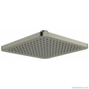 Brushed Nickel Square Rainfall Shower Head 8 Inch 1.8 GPM Water Saving