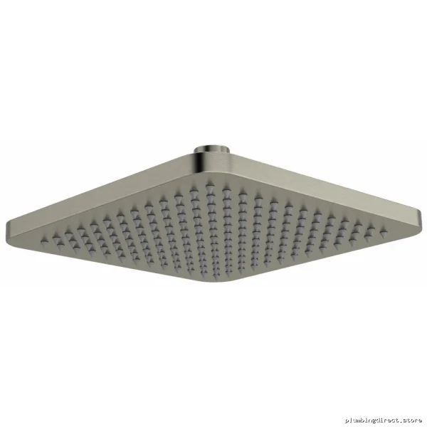 Brushed Nickel Square Rainfall Shower Head 8 Inch 1.8 GPM Water Saving