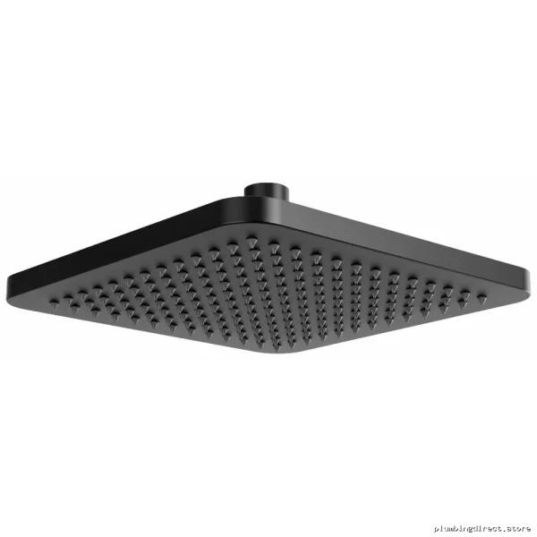 Square Rainfall Showerhead Black Finish with Easy Clean Design