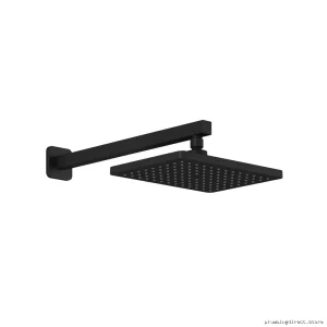 SquareOne Matte Black Rainshower Shower Head with Wall Mount - BF1626-160 Kalia