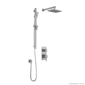 SquareOne BF1651-125 Kalia TD2 Thermostatic Shower with Diverter & Wall Arm - Pure Nickel