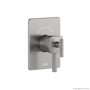 High-Quality SquareOne 2-Way Thermostatic Valve with Coaxial Diverter & Trim - Durable Pure Nickel Finish