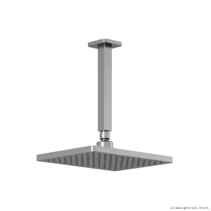 SquareOne Vertical Rain Shower Head with Ceiling Arm – Kalia Series – pure nickel finish –BF