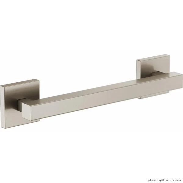 Stainless Steel 12-Inch Bathroom Safety Grab Bar - Brizo Luxe Nickel Finish