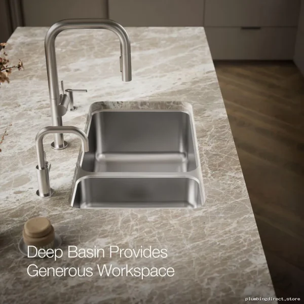 Stainless Steel 1.5 Bowl Undermount Sink - Undertone High/Low Profile (31-1/2 in) Model 3174-L-NA