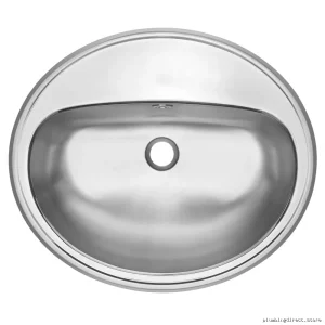 Stainless Steel 3-Hole Drop-In Bathroom Sink | Franke Model V1821-6-3