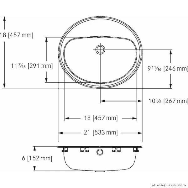Stainless Steel 3-Hole Drop-In Bathroom Sink | Franke Model V1821-6-3 - Image 2