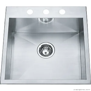 Durable Stainless Steel 3-Hole Single Bowl Wall & Cabinet Dual Mount Sink - Kindred QSLF2020-8-3