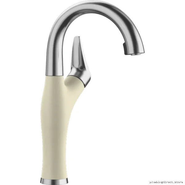 Artona Stainless Steel Bar Faucet with Hidden Pulldown Spray - Biscuit Finish & Blanco
