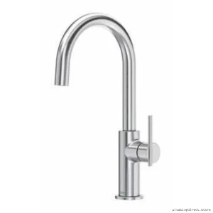 Durable Stainless Steel Bar & Food Prep Faucet with C-Spout - Single Handle LT601SS by RIOBEL