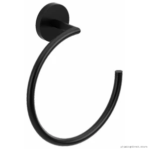 Stainless Steel Black Towel Holder for Bathrooms – Durable Design