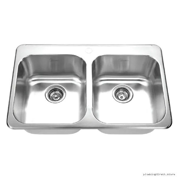 Stainless Steel Double Bowl Drop-In Sink - 8 Inch Deep, 1 Hole Kitchen Sink - Image 2