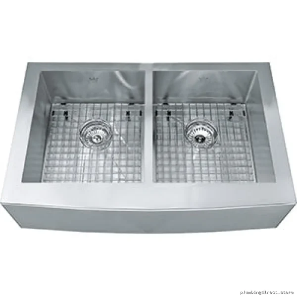 Stainless Steel Farmhouse Sink with 2 Bowls and Apron Front Design - QDFS31B Kindred