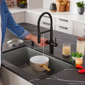 Stainless Steel Floating Sink Organizer with Grid Design - Blanco
