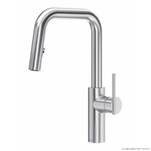 Stainless Steel Kitchen Faucet with Pull-Down Spray & U-Spout - RIOBEL LTSQ201SS