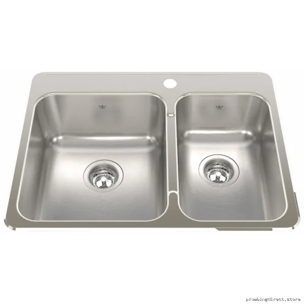 Kindred Stainless Steel Drop-In Kitchen Sink 27-1/4" 1.5 Bowl 1-Hole QCLA2027R-8-1 - Image 2