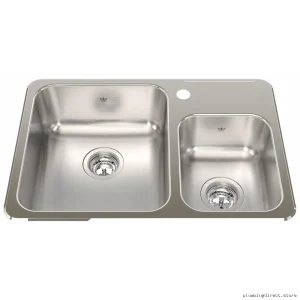 Drop-In Stainless Steel Kitchen Sink, 26-1/2", 1-Hole, 1.5 Bowl - Steel Queen