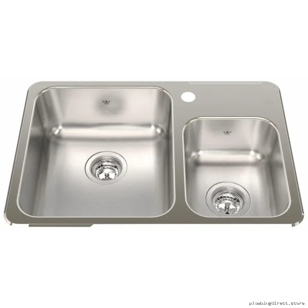 Drop-In Stainless Steel Kitchen Sink, 26-1/2", 1-Hole, 1.5 Bowl - Steel Queen