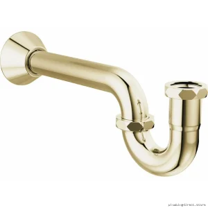 Polished Nickel Durable Stainless Steel P-Trap With Flange For Sinks
