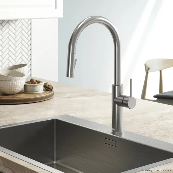 Kalia Stainless Steel Pull Down Kitchen Faucet PVD Finish - Image 2