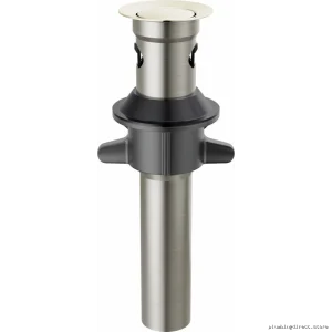Stainless Steel Push-Pop Drain System with Overflow Protection - Polished Nickel Delta RP101630PN