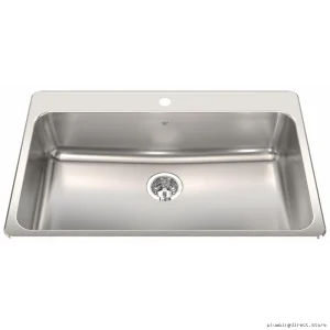 Stainless Steel Single Bowl Drop-In Kitchen Sink - Steel Queen | "" x