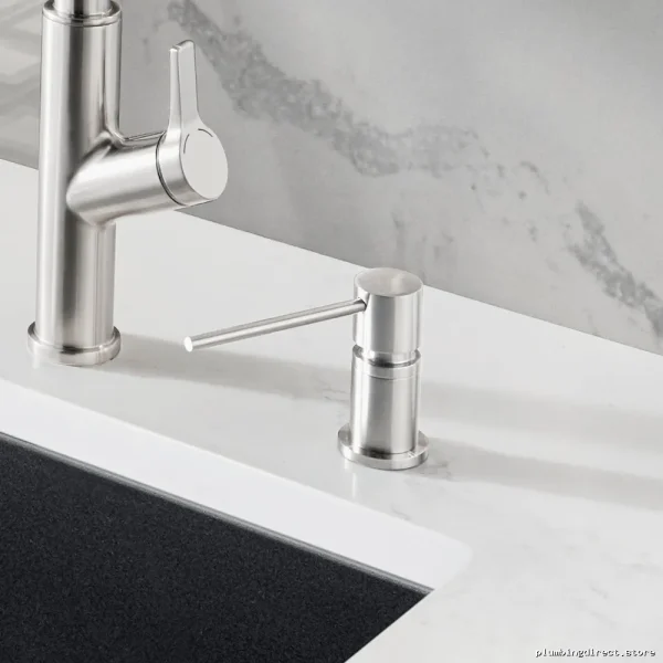 Lato Modern Stainless Steel Soap Dispenser - Model 402299 Sleek White Design - Image 2