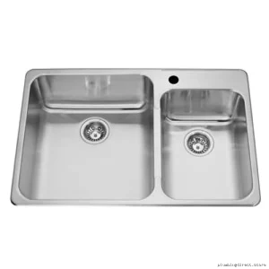 Stainless Steel Three Hole Undermount Kitchen Sink with Deep Basin
