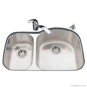 Stainless Steel Undermount Dual Basin Sink with Left-Side Small Bowl
