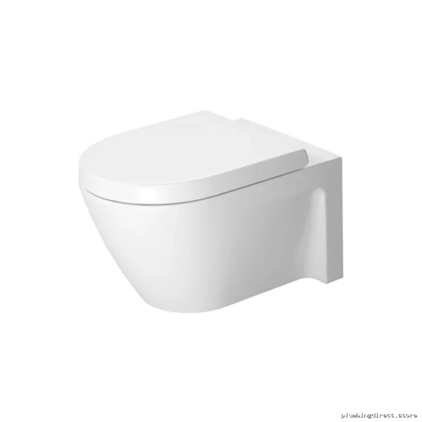 Dual Flush Wall Mount Toilet - Starck 2 Round Bowl (No Seat) White Duravit - Image 3