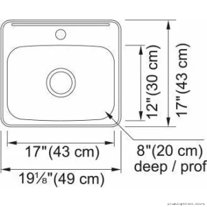 Steel Queen 19-1/8 Stainless Steel Drop-In Bar Prep Sink - 1 Bowl 1 Hole