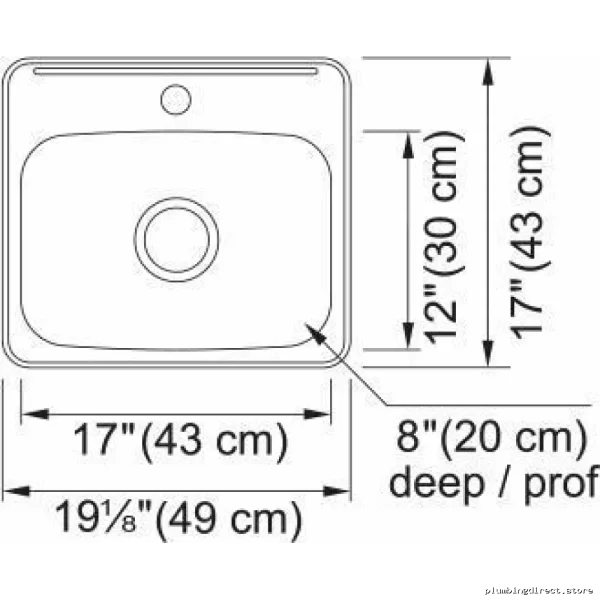 Steel Queen 19-1/8 Stainless Steel Drop-In Bar Prep Sink - 1 Bowl 1 Hole