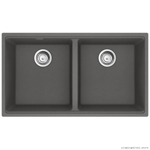 Stone-Grey Two-Bowl Fragrantie Undermount Kitchen Sink Franco