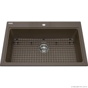 Mythos Storm Gray Single Bowl Drop-In Granite Kitchen Sink