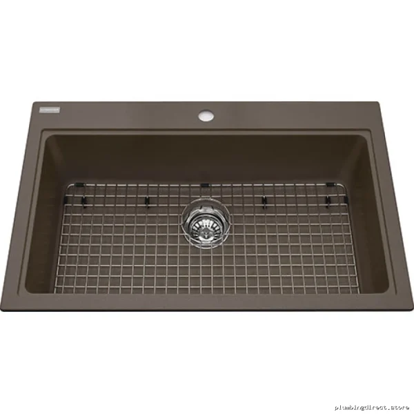 Mythos Storm Gray Single Bowl Drop-In Granite Kitchen Sink