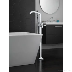 Stryke Freestanding Floor-Mount Tub Filler Trim Kit in Chrome