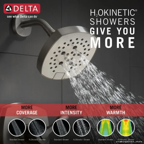 Stainless Steel 5-Setting H2Okinetic Shower Head by Stryke Delta - Image 2