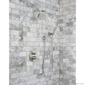 Stainless Steel 5-Setting H2Okinetic Shower Head by Stryke Delta