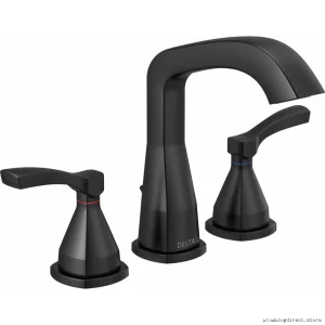 Stryke Durable Matte Black Widespread Bathroom Faucet - Modern Delta Style
