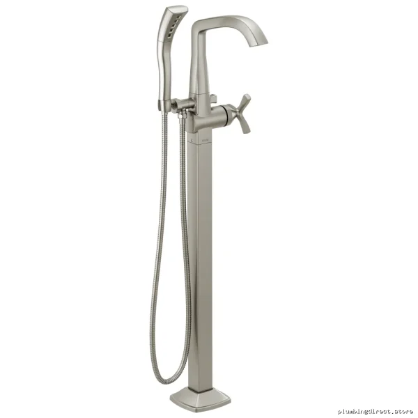 Stryke T47766-SSFL Freestanding Floor-Mount Bathtub Filler Trim Stainless Steel - Image 2