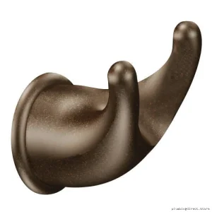 Moen Mason Double Robe Hook Old World Bronze - Sturdy Rustic Design YB8003OWB